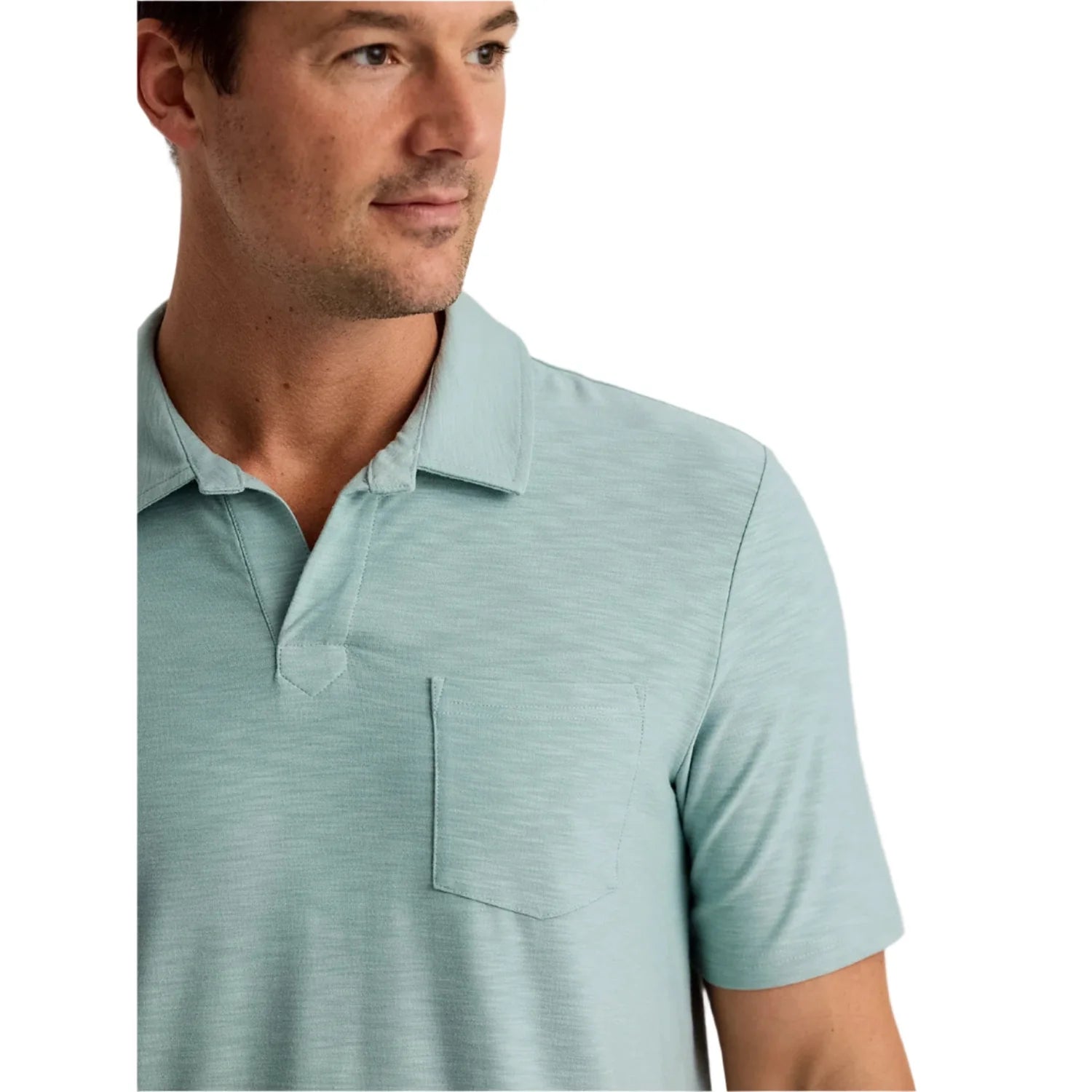 Free Fly Apparel 01. MENS APPAREL - MENS SS SHIRTS - MENS SS POLO Men's Bamboo Slub Polo II OCEAN MIST