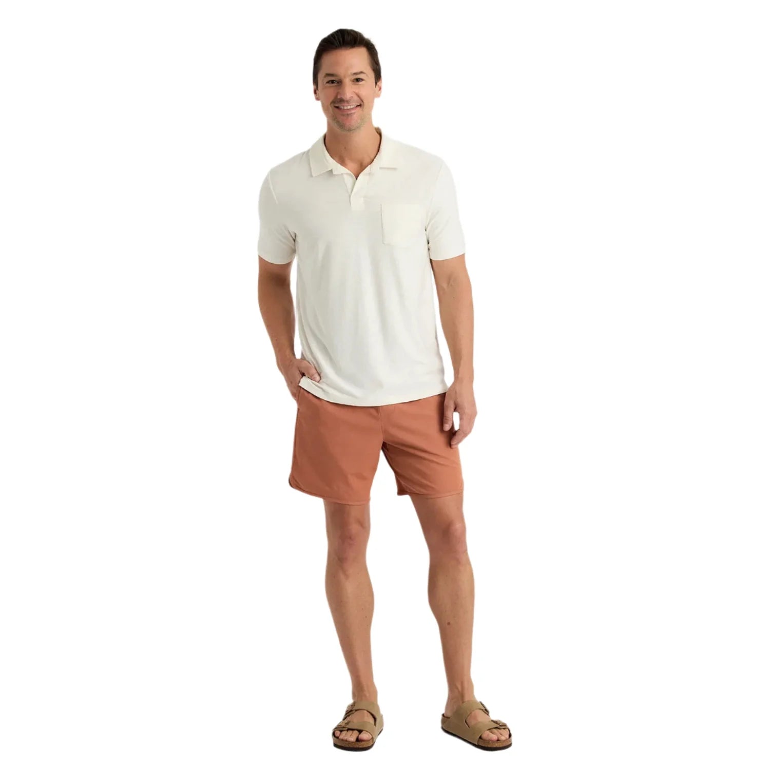 Free Fly Apparel 01. MENS APPAREL - MENS SS SHIRTS - MENS SS POLO Men's Bamboo Slub Polo II SEA SALT