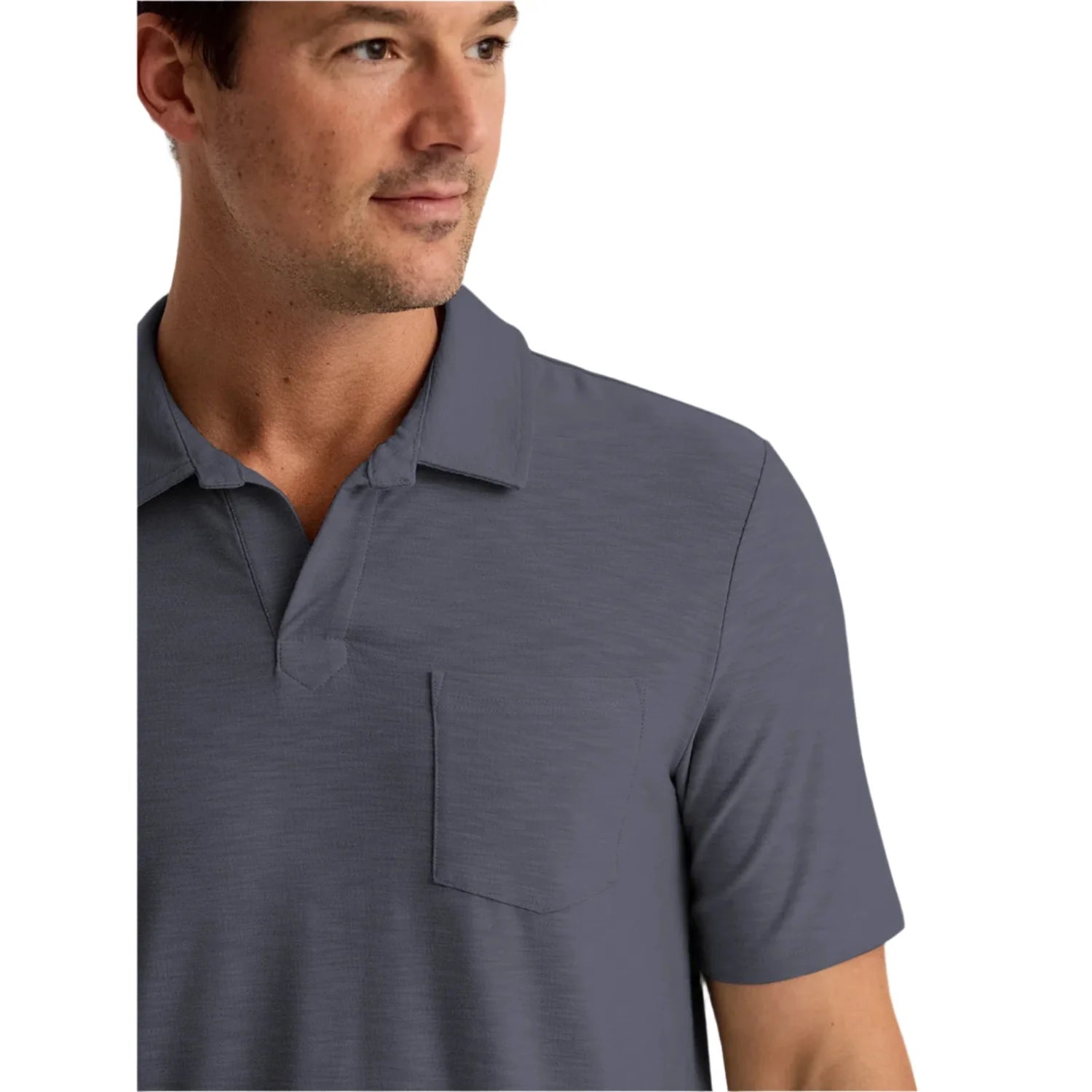 Free Fly Apparel 01. MENS APPAREL - MENS SS SHIRTS - MENS SS POLO Men's Bamboo Slub Polo II STORM CLOUD