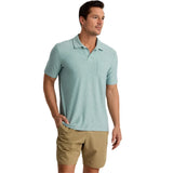 Free Fly Apparel 01. MENS APPAREL - MENS SS SHIRTS - MENS SS POLO Men's Bamboo Slub Polo II OCEAN MIST