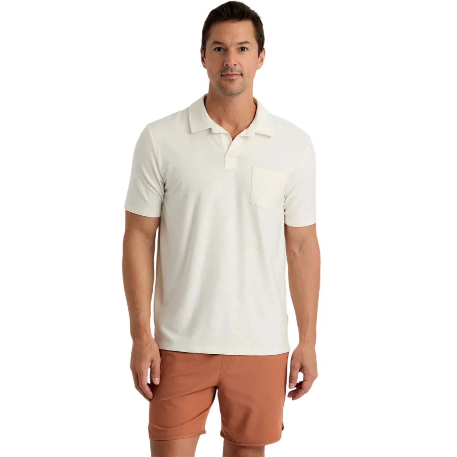 Free Fly Apparel 01. MENS APPAREL - MENS SS SHIRTS - MENS SS POLO Men's Bamboo Slub Polo II SEA SALT