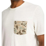 Free Fly Apparel 01. MENS APPAREL - MENS T-SHIRTS - MENS T-SHIRT SS Men's Barrier Island Camo Pocket Tee HEATHER BIRCH