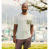 Free Fly Apparel 01. MENS APPAREL - MENS T-SHIRTS - MENS T-SHIRT SS Men's Barrier Island Camo Pocket Tee HEATHER BIRCH