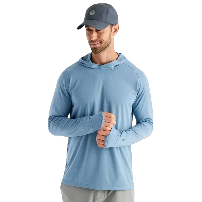 Free Fly Apparel 01. MENS APPAREL - MENS LS SHIRTS - MENS LS HOODY Men's Elevate Hoodie BLUE FOG