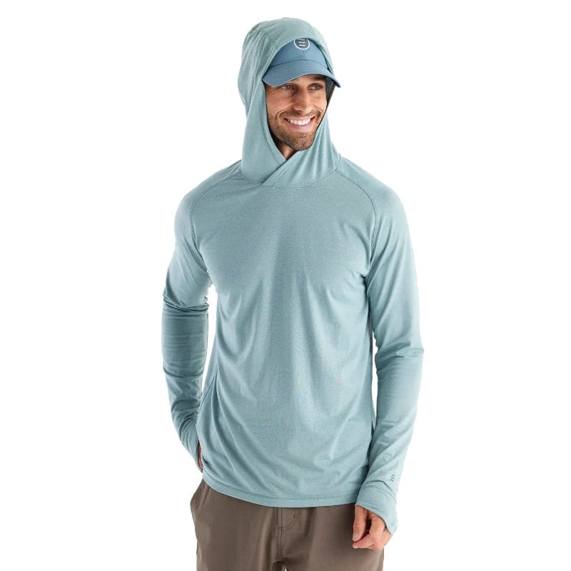 Free Fly Apparel 01. MENS APPAREL - MENS LS SHIRTS - MENS LS HOODY Men's Elevate Hoodie SHALE GREEN