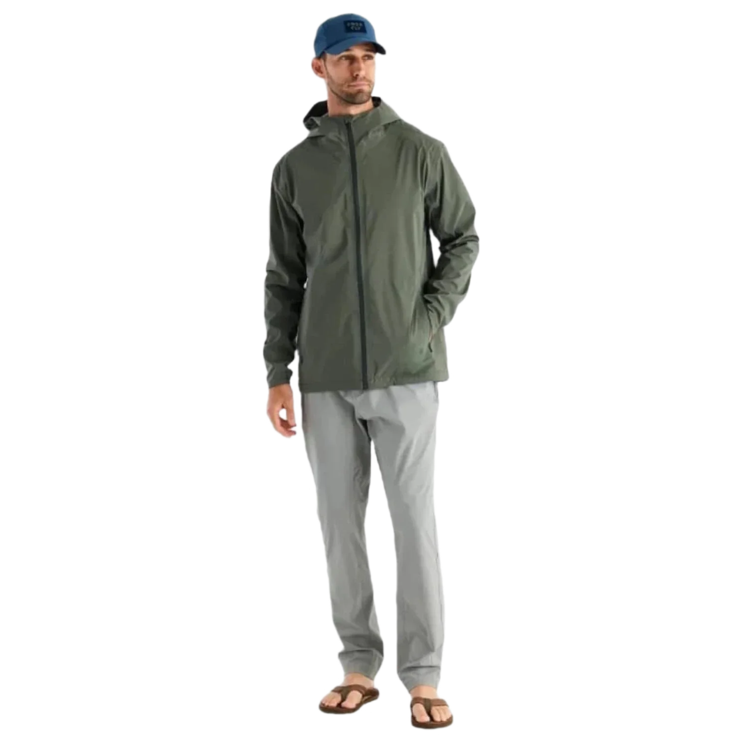 Free Fly Apparel 01. MENS APPAREL - MENS JACKETS - MENS JACKETS RAIN Men's Cloudshield Rain Jacket DARK OLIVE