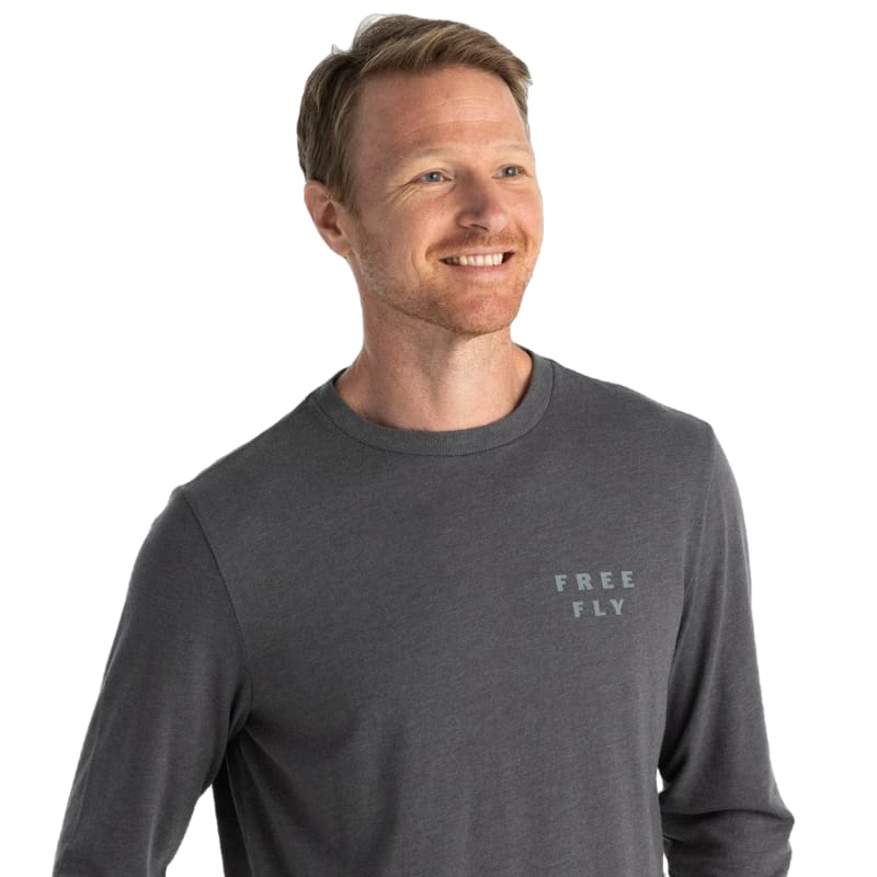Free Fly Apparel 25. T-SHIRTS - LS TEE Men's Doubled Up Long Sleeve HEATHER BLACK SAND