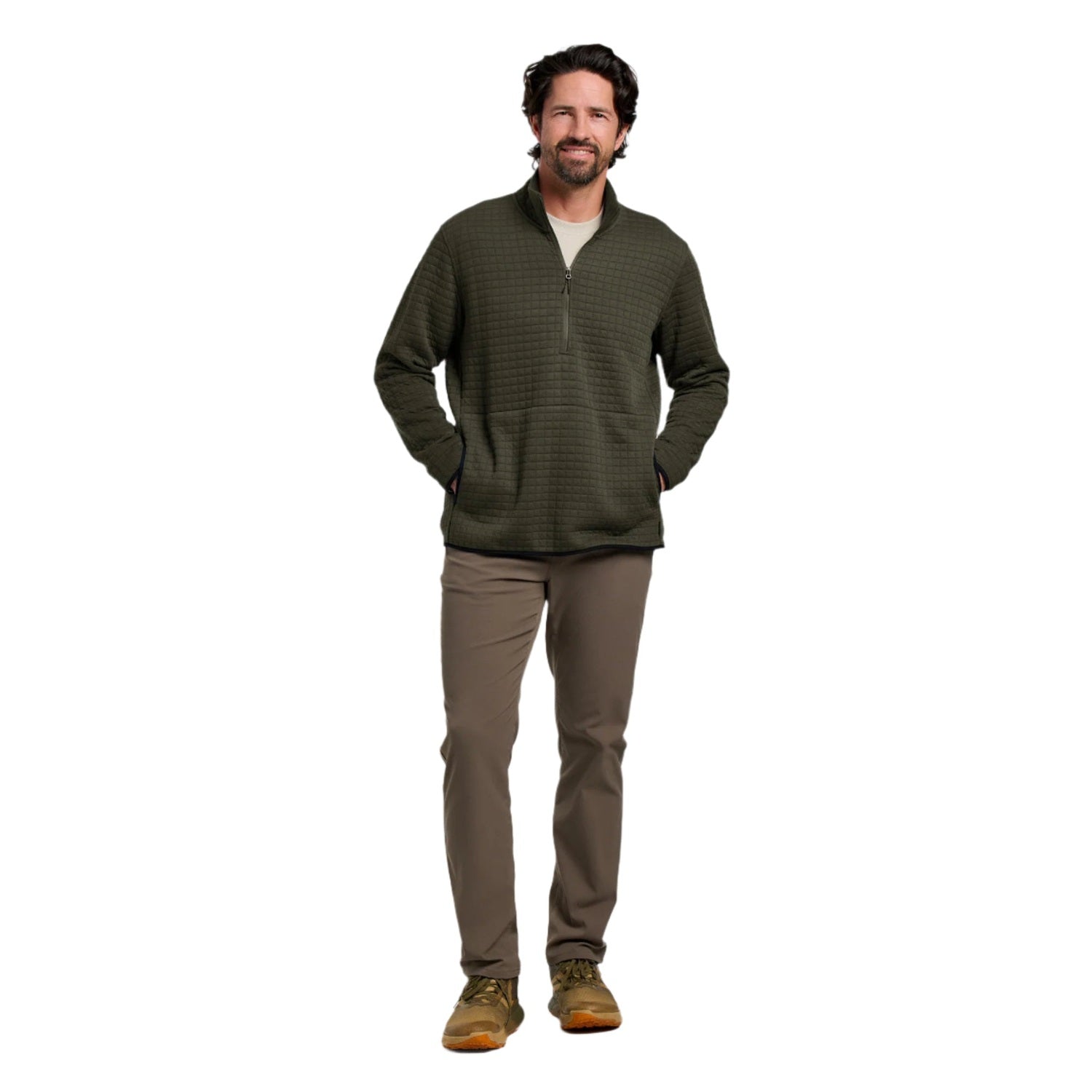 Free Fly Apparel 01. MENS APPAREL - MENS HOODIES|SWEATERS - MENS PO Q ZIP Men's DownValley Quarter Zip DARK FOREST