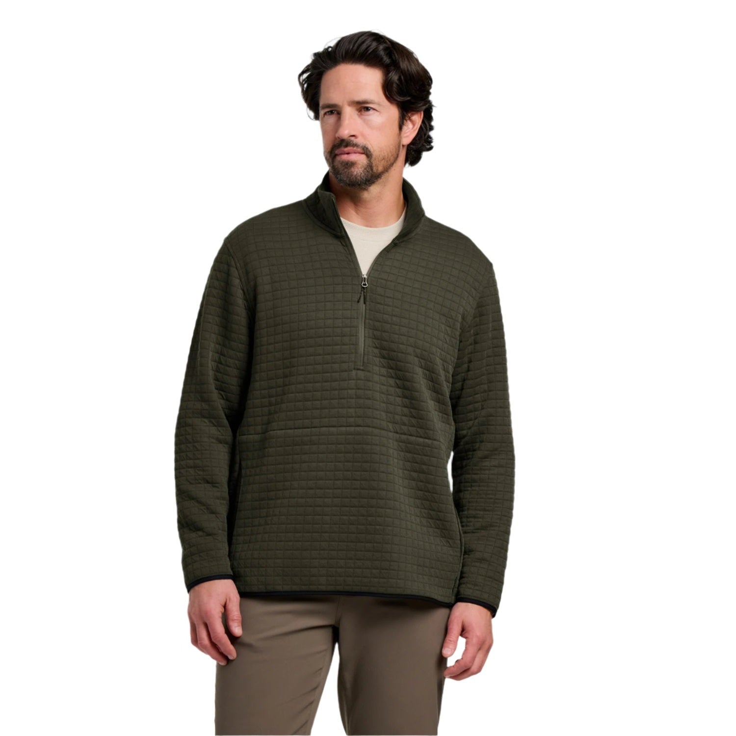 Free Fly Apparel 01. MENS APPAREL - MENS HOODIES|SWEATERS - MENS PO Q ZIP Men's DownValley Quarter Zip DARK FOREST