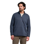 Free Fly Apparel 01. MENS APPAREL - MENS HOODIES|SWEATERS - MENS PO Q ZIP Men's DownValley Quarter Zip STORM CLOUD