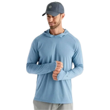 Free Fly Apparel 01. MENS APPAREL - MENS LS SHIRTS - MENS LS HOODY Men's Elevate Hoodie BLUE FOG