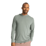 Free Fly Apparel 01. MENS APPAREL - MENS LS SHIRTS - MENS LS HOODY Men's Elevate Lightweight Hoodie AGAVE GREEN
