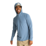 Free Fly Apparel 01. MENS APPAREL - MENS LS SHIRTS - MENS LS HOODY Men's Elevate Lightweight Hoodie BLUESTONE