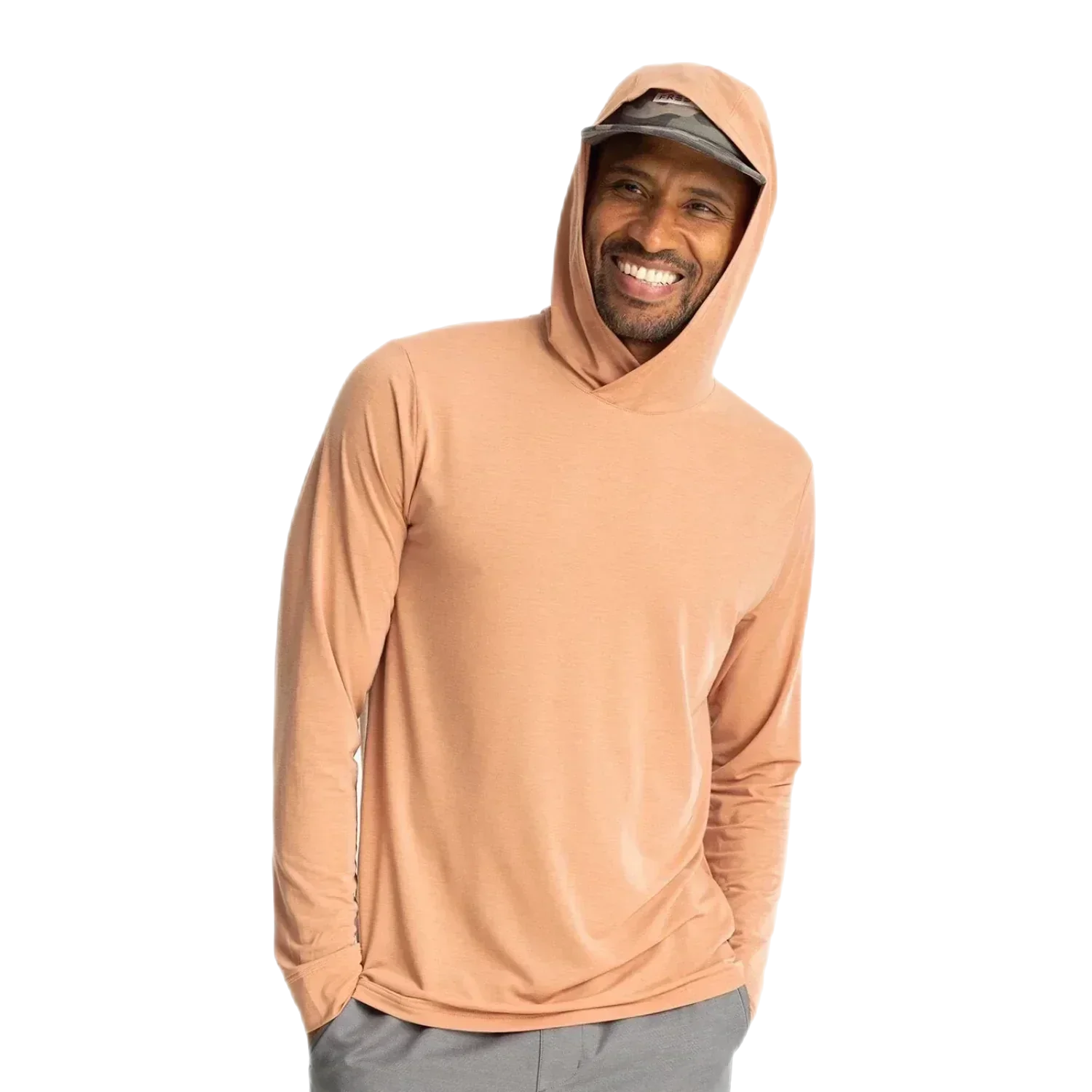 Free Fly Apparel 01. MENS APPAREL - MENS LS SHIRTS - MENS LS HOODY Men's Elevate Lightweight Hoodie CANYON CLAY