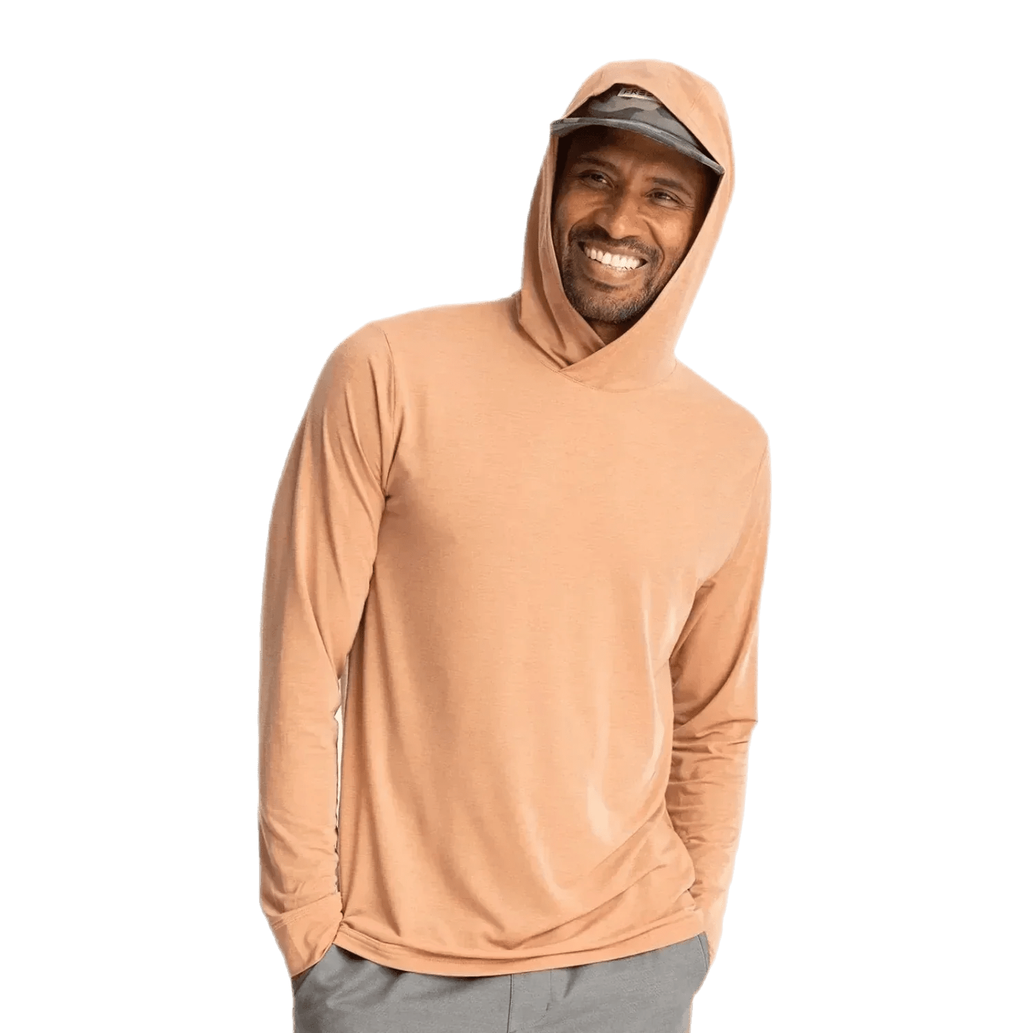 Free Fly Apparel 01. MENS APPAREL - MENS LS SHIRTS - MENS LS HOODY Men's Elevate Lightweight Hoodie CANYON CLAY