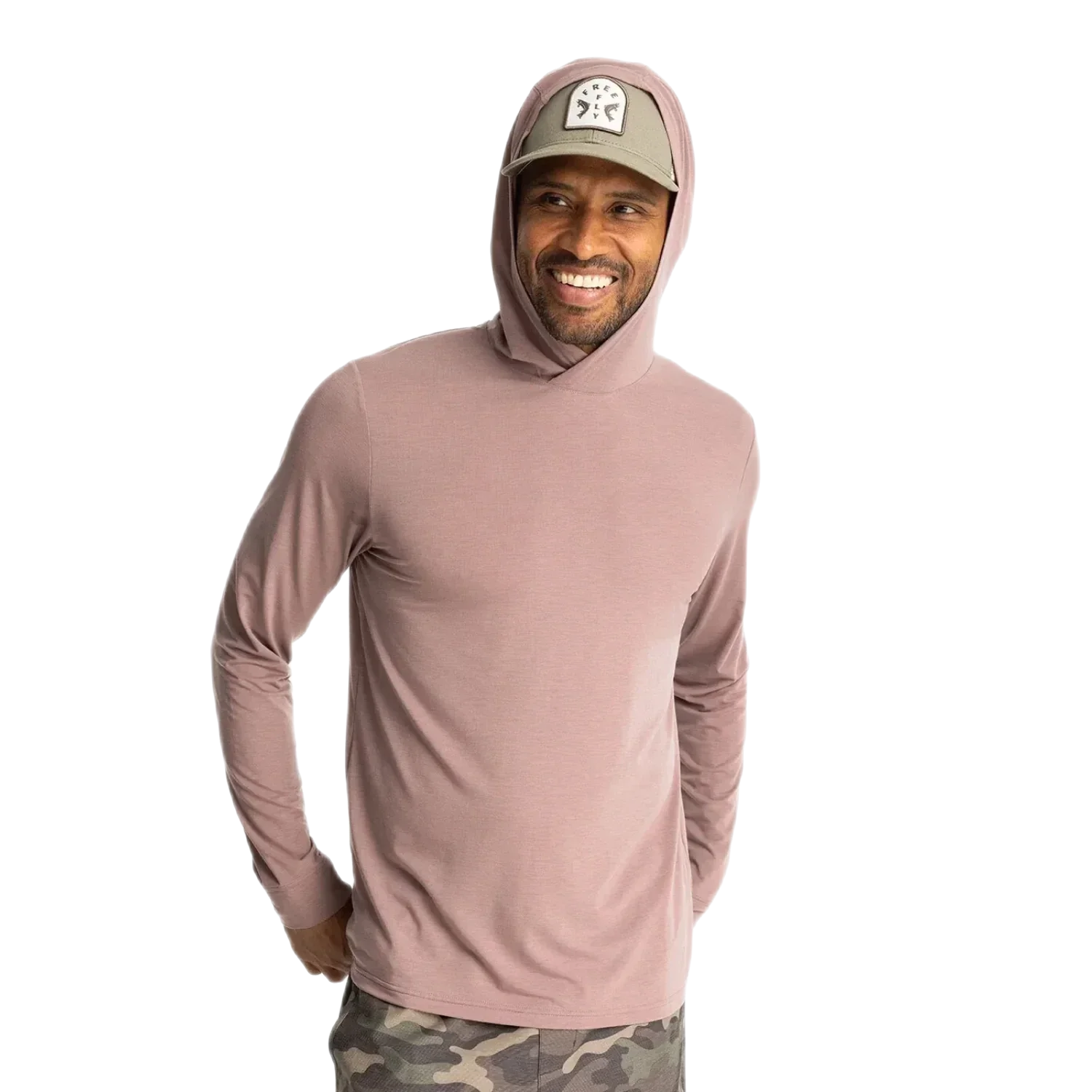 Free Fly Apparel 01. MENS APPAREL - MENS LS SHIRTS - MENS LS HOODY Men's Elevate Lightweight Hoodie FIG