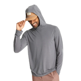 Free Fly Apparel 01. MENS APPAREL - MENS LS SHIRTS - MENS LS HOODY Men's Elevate Lightweight Hoodie SMOKE