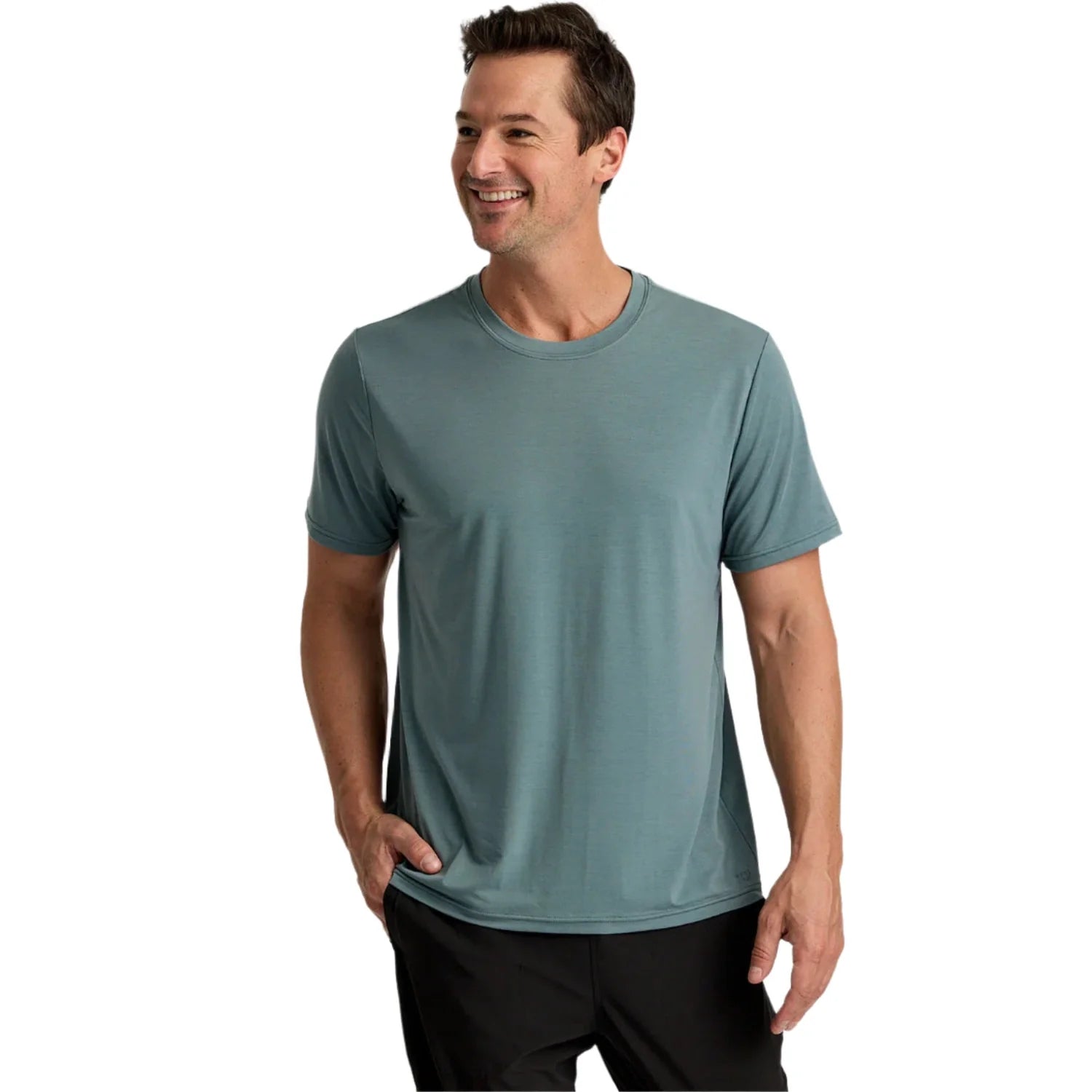 Free Fly Apparel 01. MENS APPAREL - MENS SS SHIRTS - MENS SS ACTIVE Men's Elevate Lightweight Tee STORMY SEA