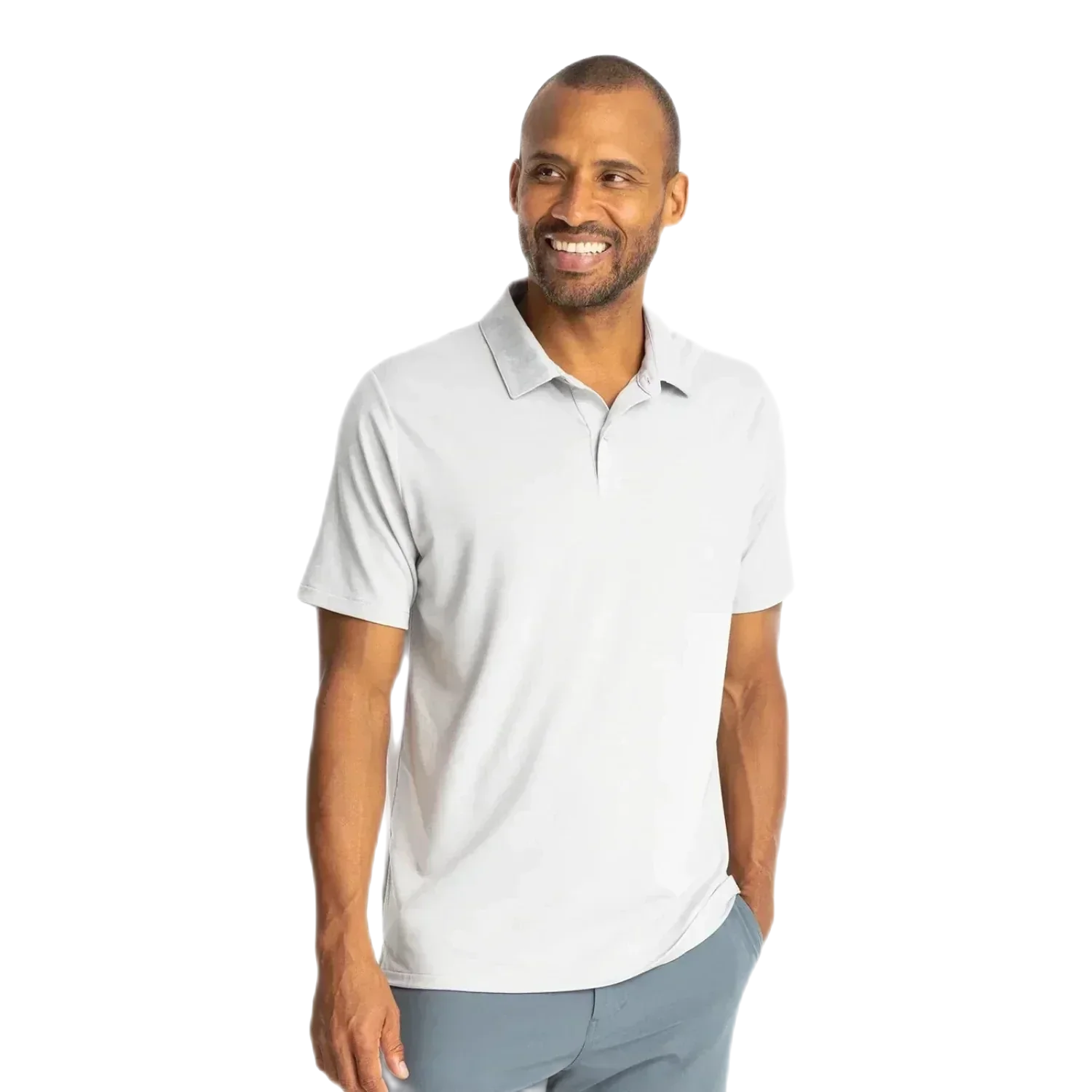 Free Fly Apparel 01. MENS APPAREL - MENS SS SHIRTS - MENS SS POLO Men's Elevate Polo ASPEN GREY