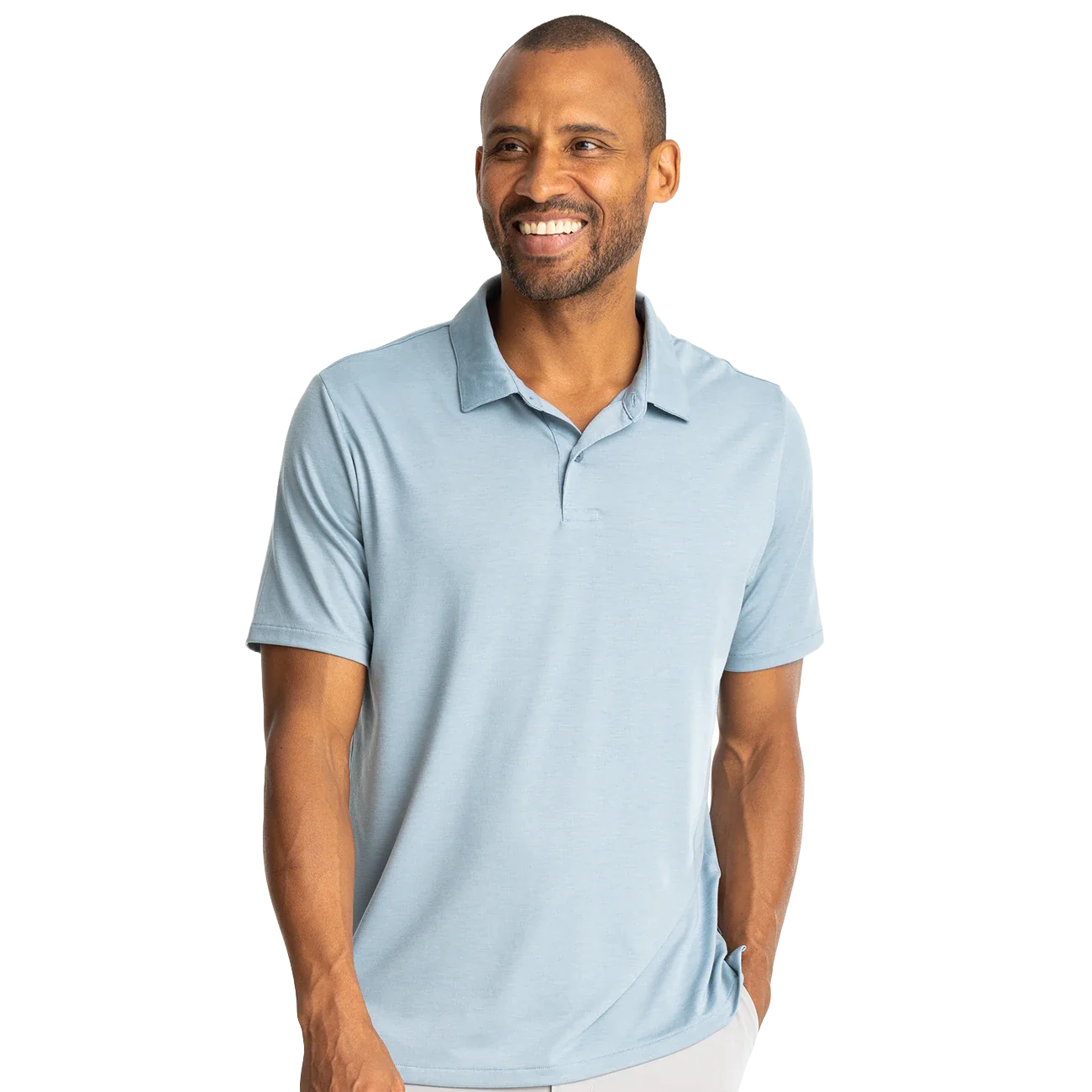 Free Fly Apparel 01. MENS APPAREL - MENS SS SHIRTS - MENS SS POLO Men's Elevate Polo BLUE FOG