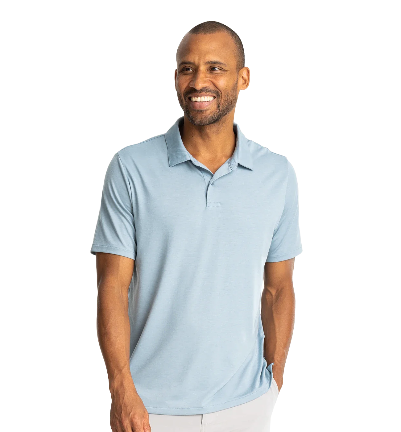 Free Fly Apparel 01. MENS APPAREL - MENS SS SHIRTS - MENS SS POLO Men's Elevate Polo BLUE FOG