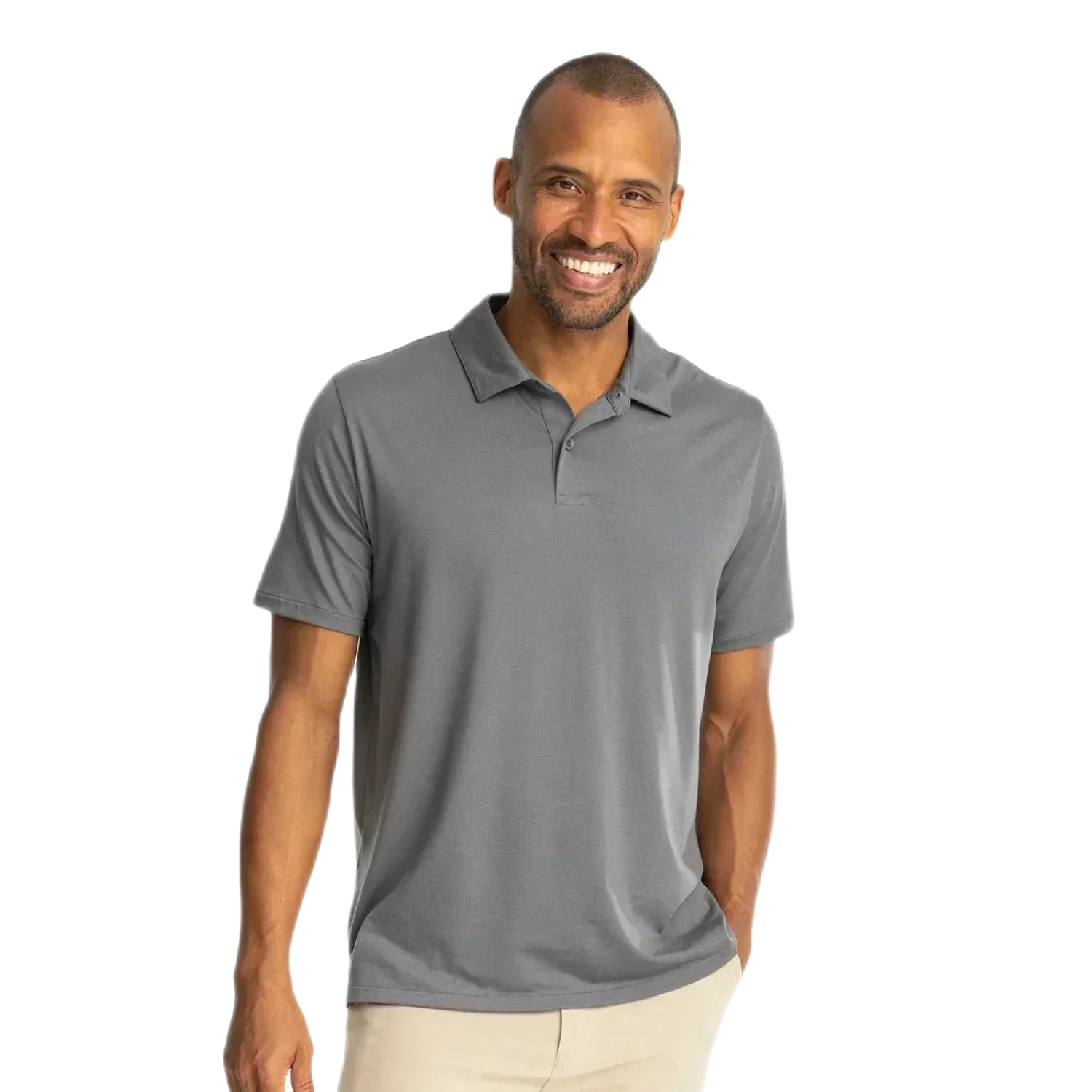 Free Fly Apparel 01. MENS APPAREL - MENS SS SHIRTS - MENS SS POLO Men's Elevate Polo SMOKE