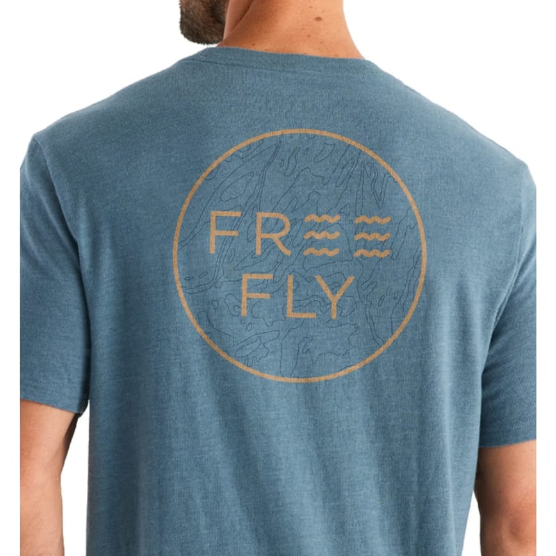 Free Fly Apparel 25. T-SHIRTS - SS TEE Men's Elevation Tee HEATHER SLATE BLUE