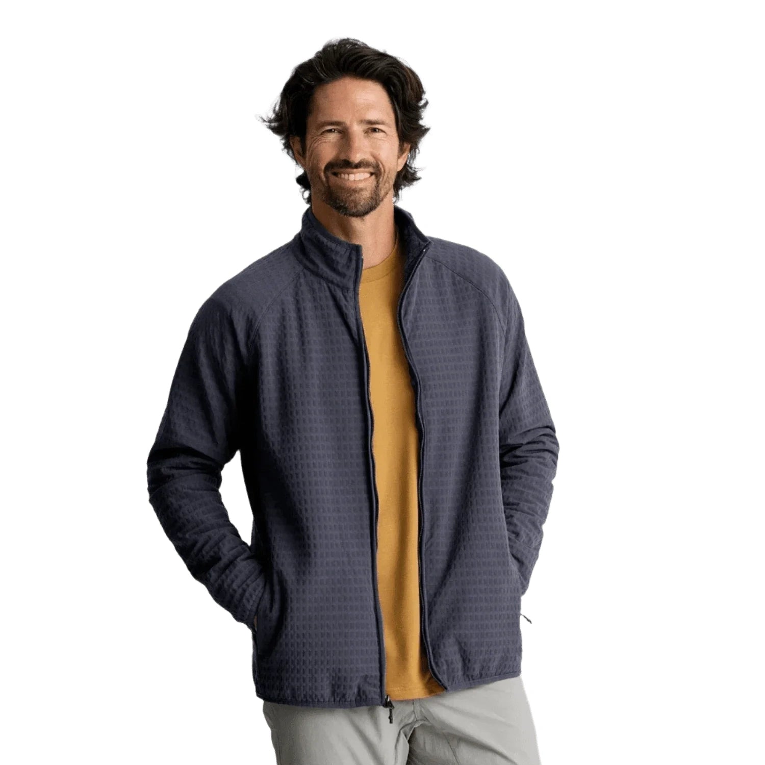 Free Fly Apparel 01. MENS APPAREL - MENS JACKETS - MENS JACKETS FLEECE Men's Gridback Fleece Jacket STORM CLOUD