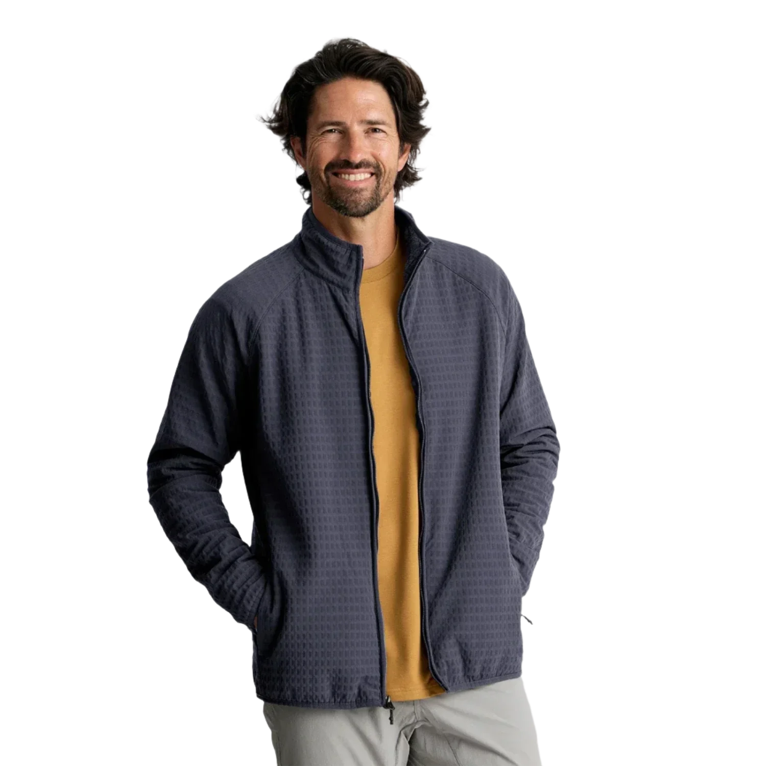 Free Fly Apparel 01. MENS APPAREL - MENS JACKETS - MENS JACKETS FLEECE Men's Gridback Fleece Jacket STORM CLOUD