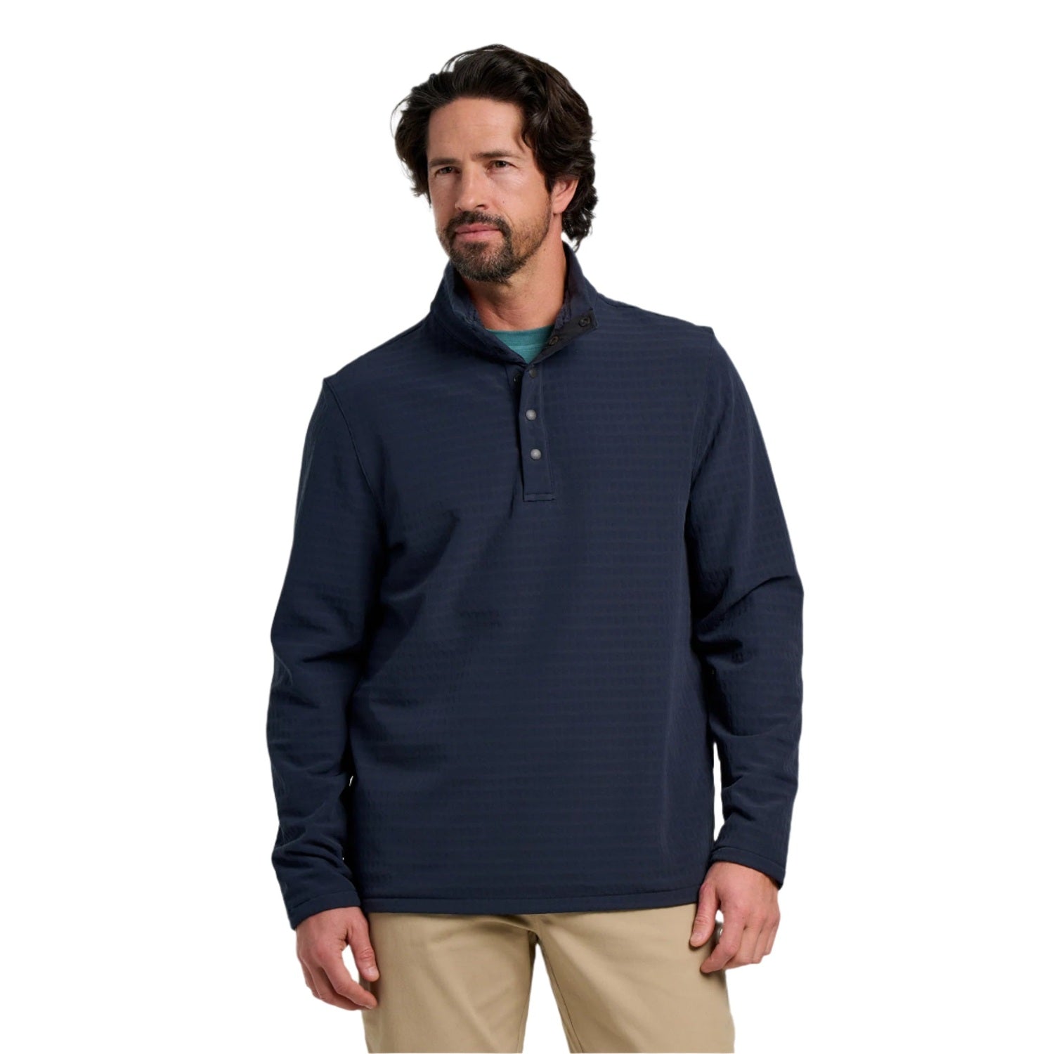 Free Fly Apparel 01. MENS APPAREL - MENS HOODIES|SWEATERS - MENS PO HOODY Men's Gridback Fleece Snap Pullover DEEP NAVY