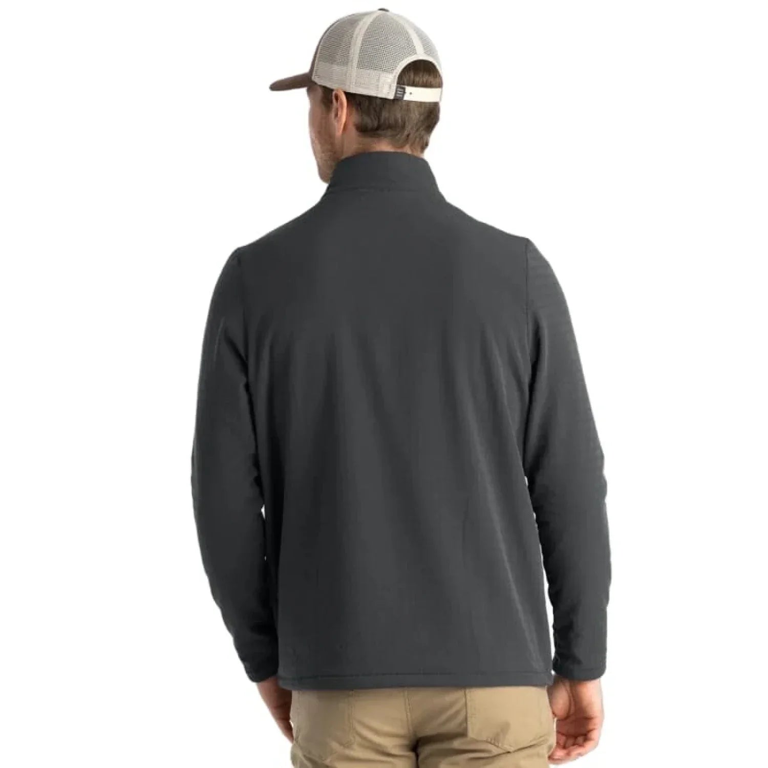 Free Fly Apparel 01. MENS APPAREL - MENS HOODIES|SWEATERS - MENS PO HOODY Men's Gridback Fleece Snap Pullover BLACK SAND