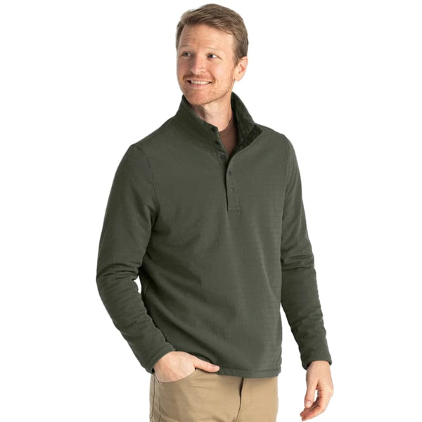 Free Fly Apparel Men's Gridback Fleece Snap Pullover | High