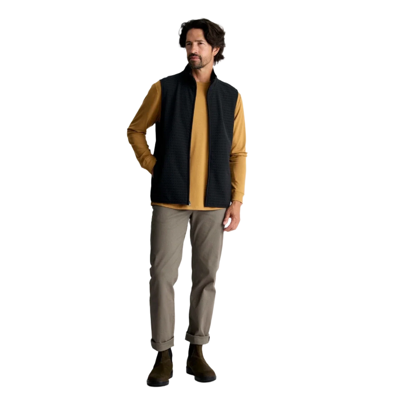 Free Fly Apparel 01. MENS APPAREL - MENS VEST - MENS VEST FLEECE Men's Gridback Fleece Vest BLACK