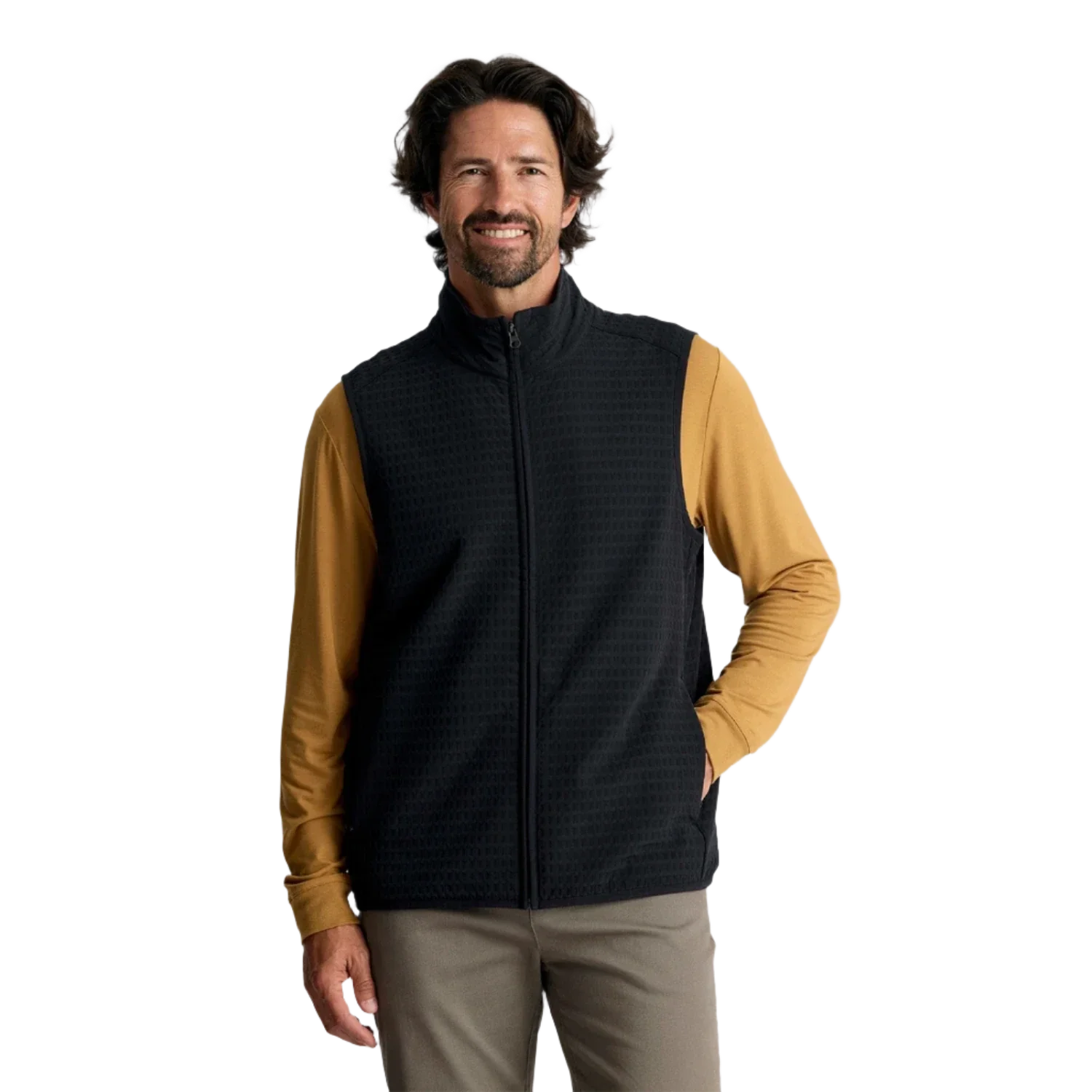 Free Fly Apparel 01. MENS APPAREL - MENS VEST - MENS VEST FLEECE Men's Gridback Fleece Vest BLACK