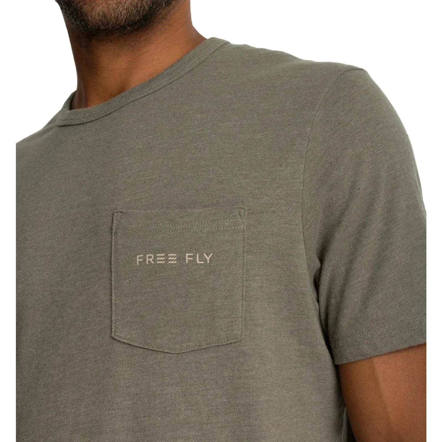 Free Fly Apparel 01. MENS APPAREL - MENS T-SHIRTS - MENS T-SHIRT SS Men's Redfish Camo Pocket Tee HEATHER FATIGUE