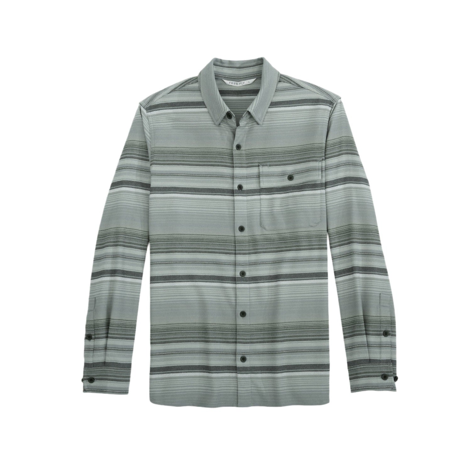 Free Fly Apparel 01. MENS APPAREL - MENS LS SHIRTS - MENS LS BUTTON UP Men's Seawool Flannel Shirt SAGEBRUSH STRIPE