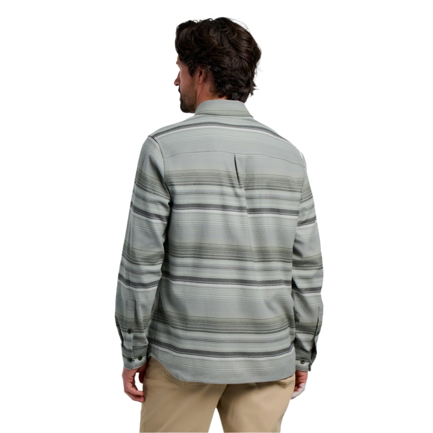 Free Fly Apparel 01. MENS APPAREL - MENS LS SHIRTS - MENS LS BUTTON UP Men's Seawool Flannel Shirt SAGEBRUSH STRIPE