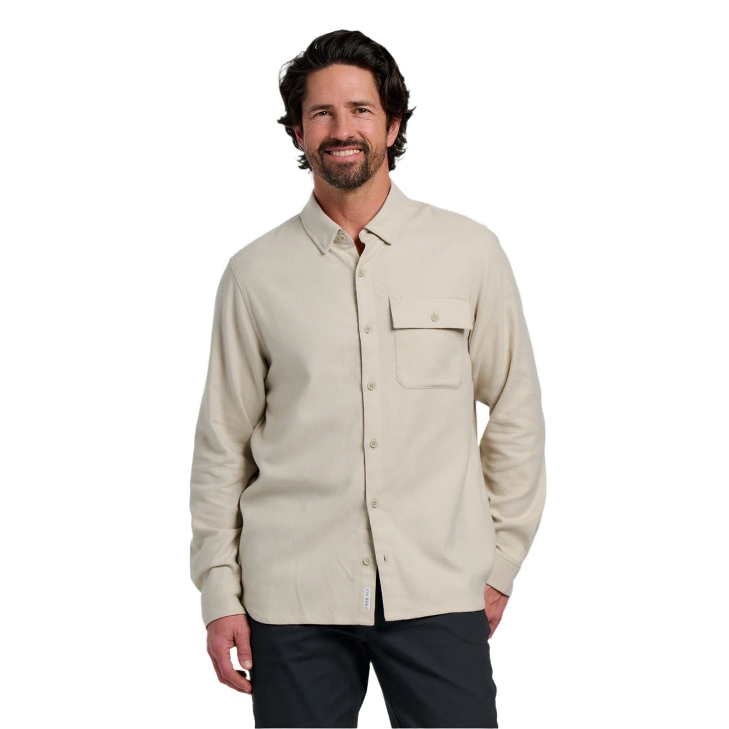 Free Fly Apparel 01. MENS APPAREL - MENS LS SHIRTS - MENS LS BUTTON UP Men's Seawool Flannel Shirt SANDSTONE