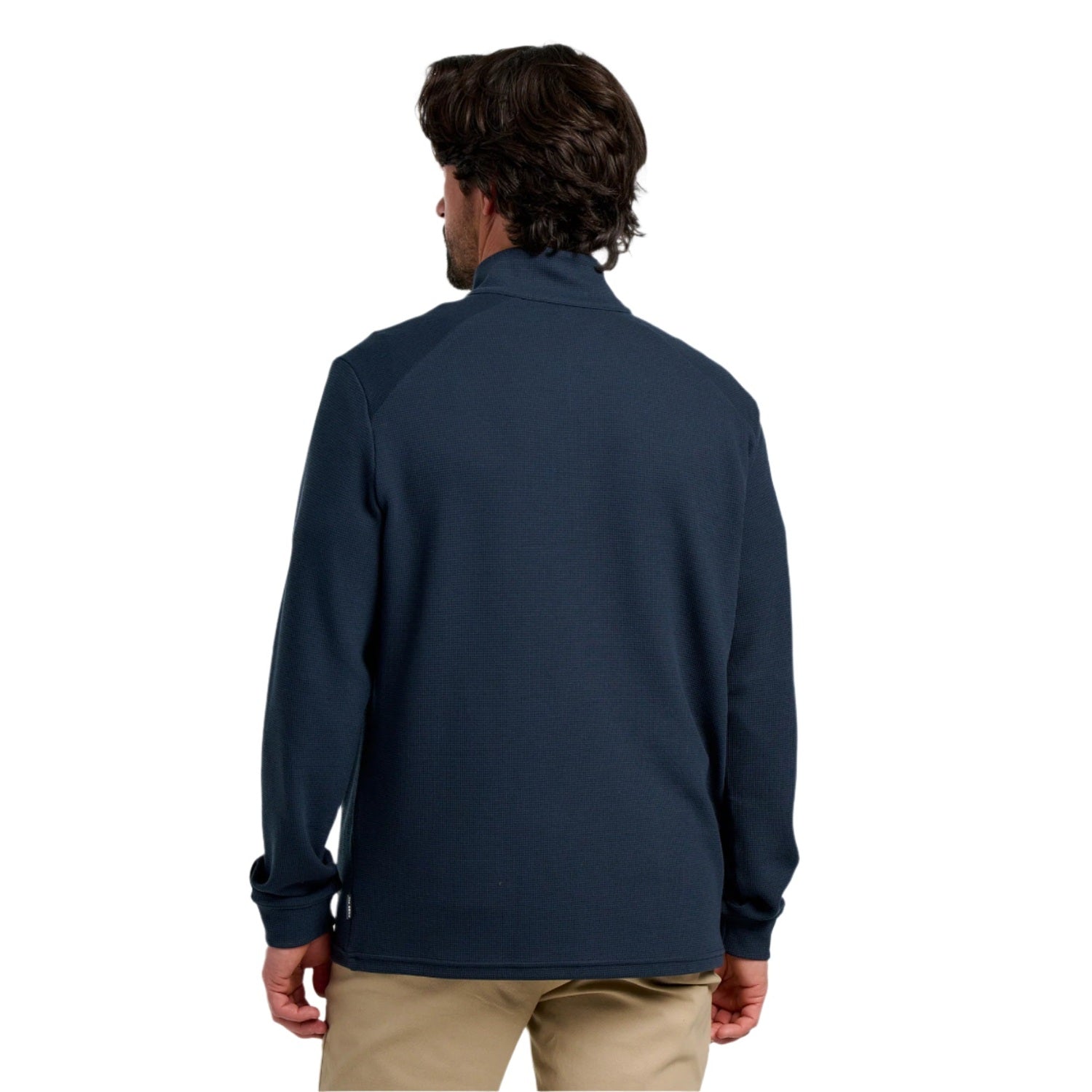 Free Fly Apparel 01. MENS APPAREL - MENS LS SHIRTS - MENS LS CASUAL Men's Waffle Quarter Zip DEEP NAVY