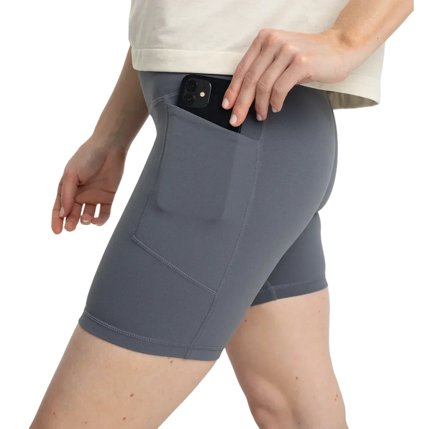 Free Fly Apparel 02. WOMENS APPAREL - WOMENS SHORTS - WOMENS SHORTS ACTIVE Women's All Day 6" Pocket Short STORM CLOUD