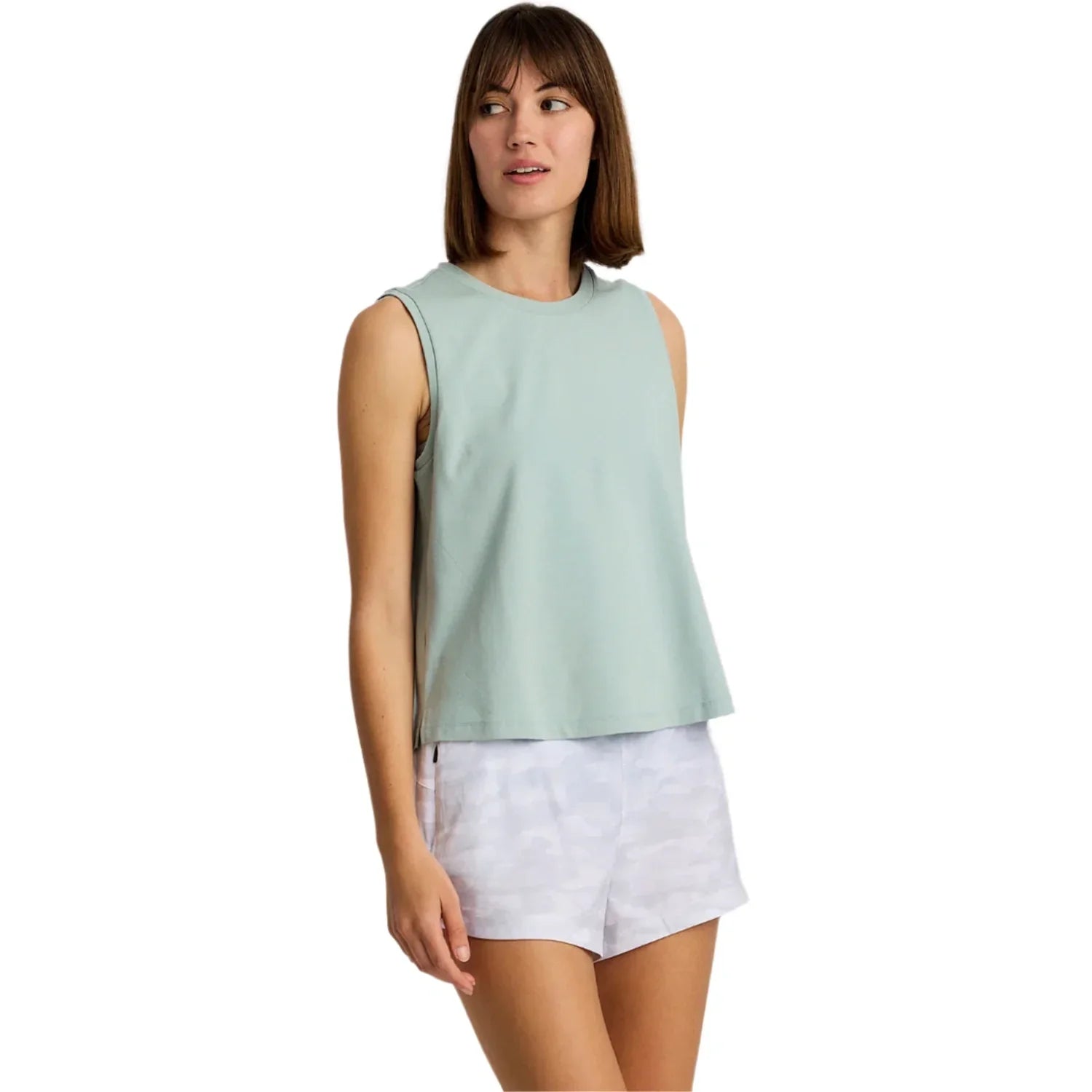 Free Fly Apparel 02. WOMENS APPAREL - WOMENS SS SHIRTS - WOMENS TANK CASUAL Women's Bamboo Current Tank OCEAN MIST