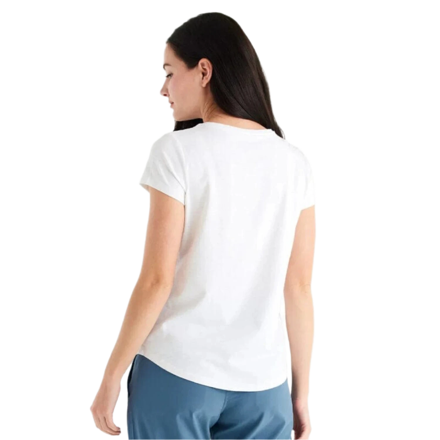 Free Fly Apparel 02. WOMENS APPAREL - WOMENS SS SHIRTS - WOMENS SS CASUAL Women's Bamboo Current Tee BRIGHT WHITE