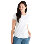 Free Fly Apparel 02. WOMENS APPAREL - WOMENS SS SHIRTS - WOMENS SS CASUAL Women's Bamboo Current Tee BRIGHT WHITE