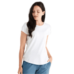 Free Fly Apparel 02. WOMENS APPAREL - WOMENS SS SHIRTS - WOMENS SS CASUAL Women's Bamboo Current Tee BRIGHT WHITE