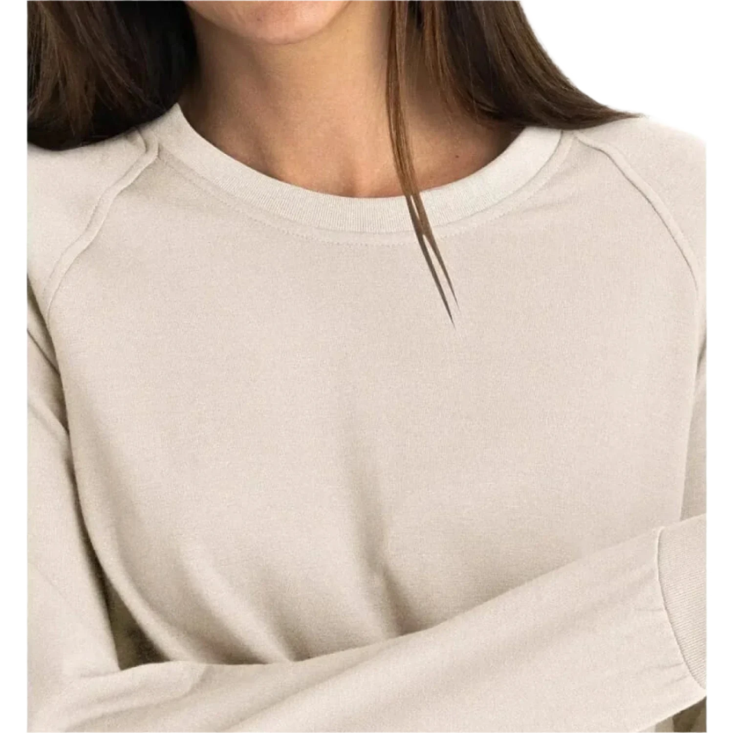 Free Fly Apparel 02. WOMENS APPAREL - WOMENS HOODIES|SWEATERS - WOMENS PO SWEATERS Women's Bamboo Lightweight Fleece Crew STONE