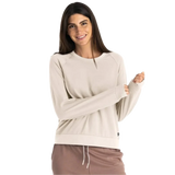 Free Fly Apparel 02. WOMENS APPAREL - WOMENS HOODIES|SWEATERS - WOMENS PO SWEATERS Women's Bamboo Lightweight Fleece Crew STONE