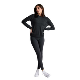 Free Fly Apparel 02. WOMENS APPAREL - WOMENS HOODIES|SWEATERS - WOMENS PO SWEATERS Women's Bamboo Lightweight Fleece Crew HEATHER BLACK