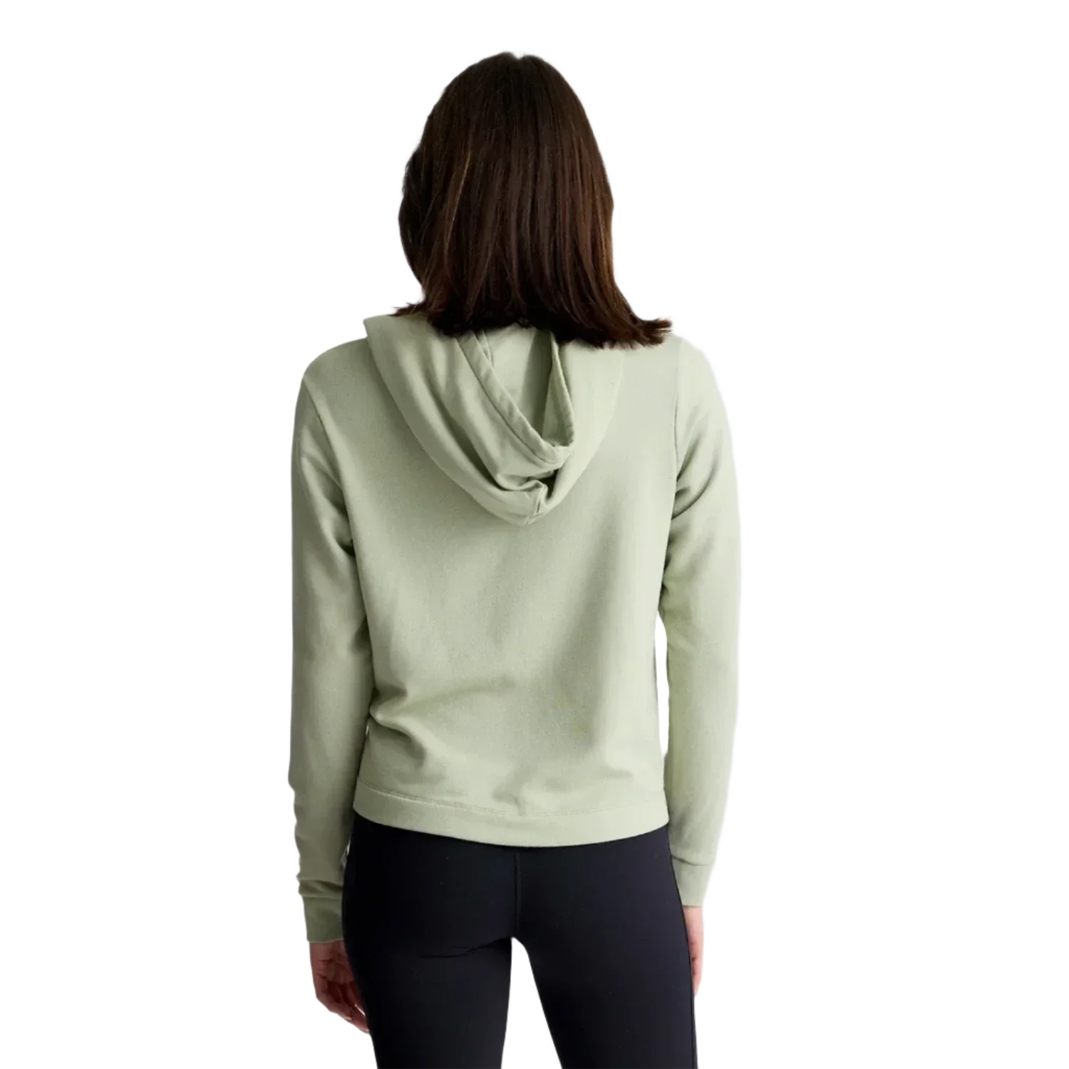 Free Fly Apparel 02. WOMENS APPAREL - WOMENS HOODIES|SWEATERS - WOMENS PO HOODY Women's Bamboo Lightweight Fleece Cropped Hoodie DESERT SAGE