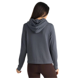 Free Fly Apparel 02. WOMENS APPAREL - WOMENS HOODIES|SWEATERS - WOMENS PO HOODY Women's Bamboo Lightweight Fleece Cropped Hoody STORM CLOUD