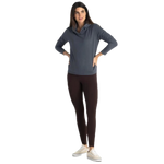 Free Fly Apparel 02. WOMENS APPAREL - WOMENS HOODIES|SWEATERS - WOMENS PO HOODY Women's Bamboo Lightweight Fleece Cropped Hoody STORM CLOUD